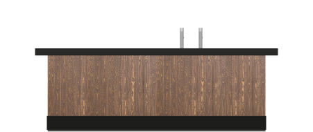 houten lodge bar met zwart