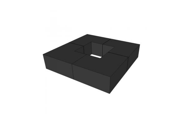 FÆK | Tetris set 4pcs black - zwart - zitelement - decoratie - faek - verhuur - evenementen - feest - rental - events